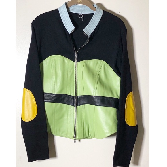 Anthropologie Jackets & Blazers - Anthropologie One Girl Who leather  knit  jacket L